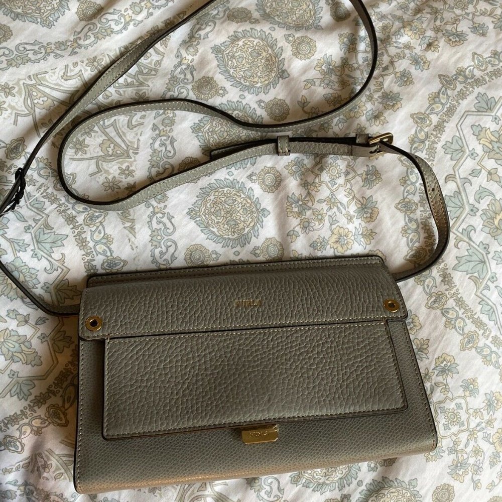 Furla Mini Gray Onice Leather Crossbody 978262